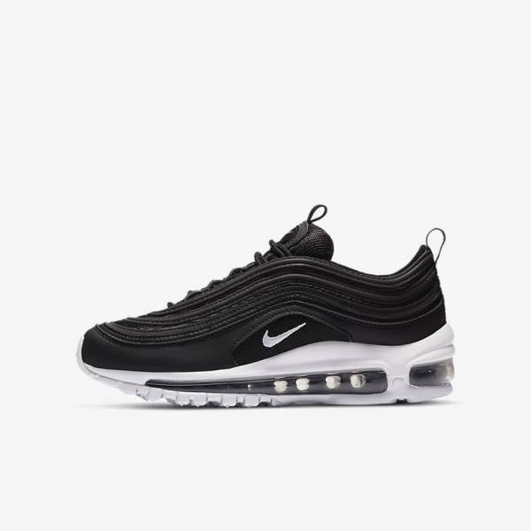 Trampki Dziecięce Nike Air Max 97 Older Czarne Białe | NK561MCP