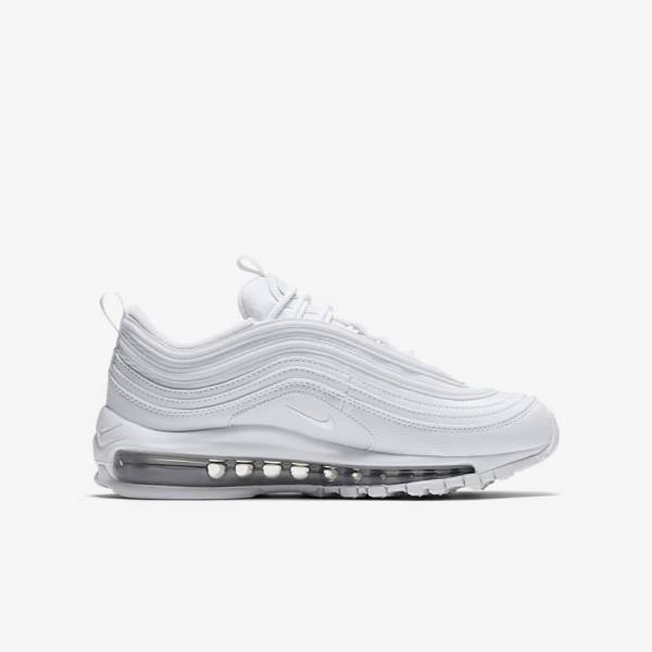 Trampki Dziecięce Nike Air Max 97 Older Białe Metal Srebrne Białe | NK834CAZ