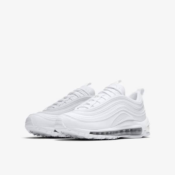 Trampki Dziecięce Nike Air Max 97 Older Białe Metal Srebrne Białe | NK834CAZ