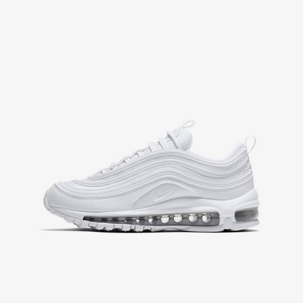 Trampki Dziecięce Nike Air Max 97 Older Białe Metal Srebrne Białe | NK834CAZ