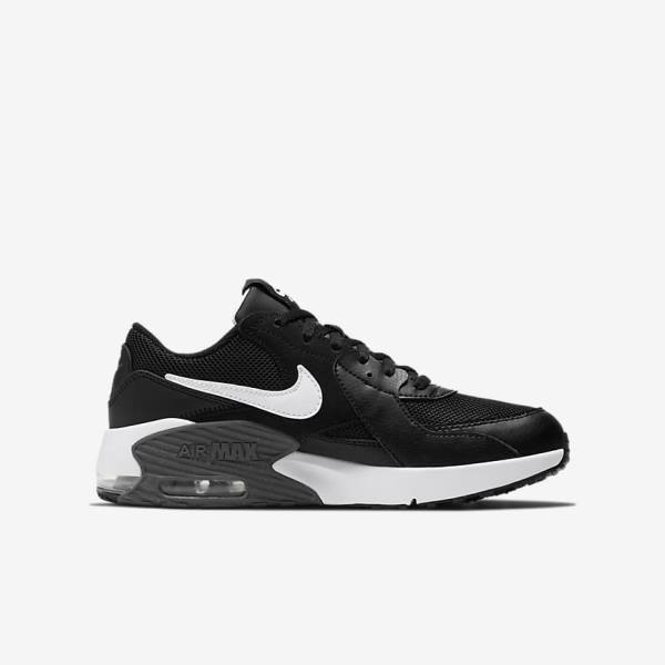 Trampki Dziecięce Nike Air Max Excee Older Czarne Ciemny Szare Białe | NK897HMQ