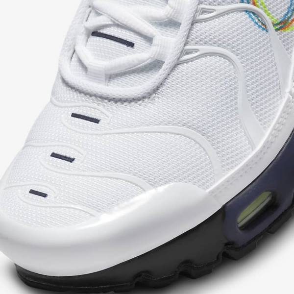 Trampki Dziecięce Nike Air Max Plus Older Białe Szare Niebieskie | NK094XSC