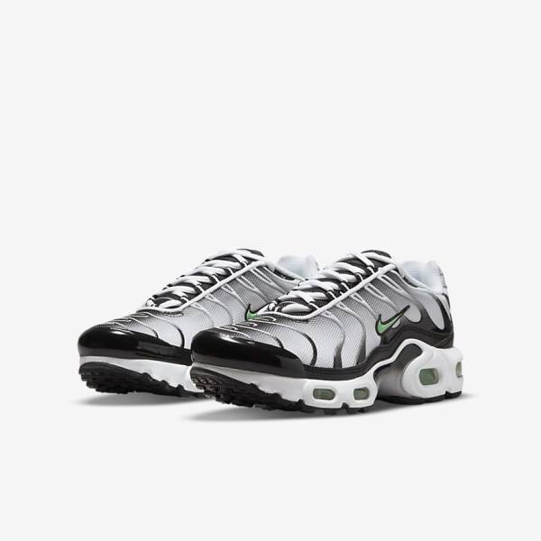 Trampki Dziecięce Nike Air Max Plus Older Białe Czarne Srebrne Mięta | NK369OUS