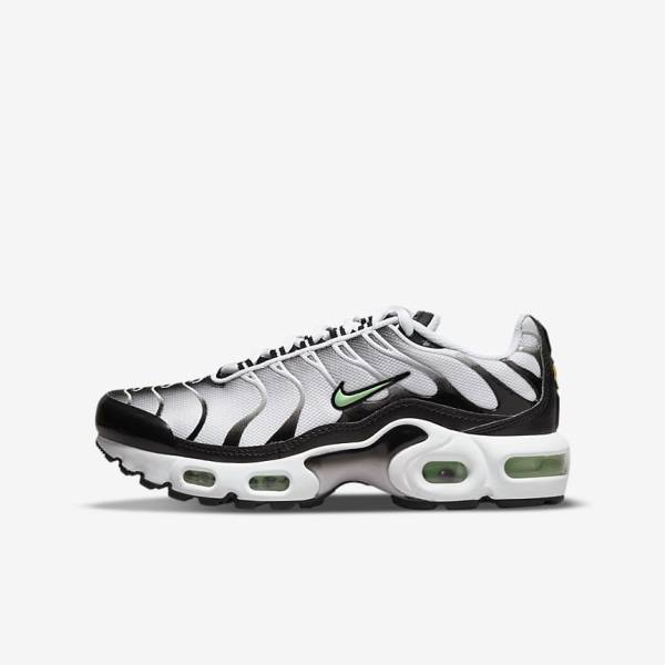 Trampki Dziecięce Nike Air Max Plus Older Białe Czarne Srebrne Mięta | NK369OUS