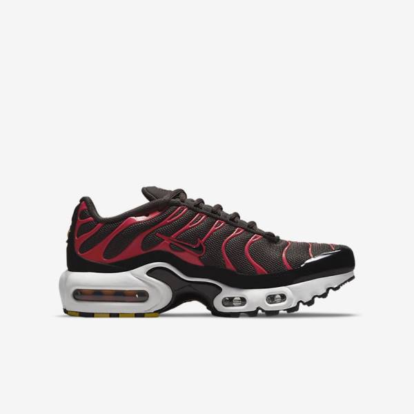 Trampki Dziecięce Nike Air Max Plus Older Szare Czerwone Białe Czarne | NK527XMN