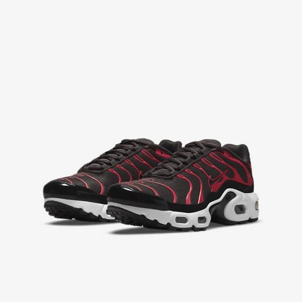 Trampki Dziecięce Nike Air Max Plus Older Szare Czerwone Białe Czarne | NK527XMN