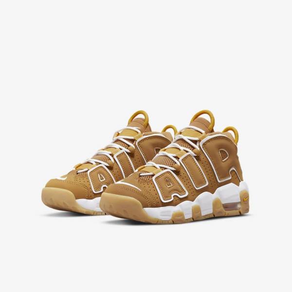 Trampki Dziecięce Nike Air More Uptempo Older Brązowe Głęboka Brązowe Białe | NK801GJO