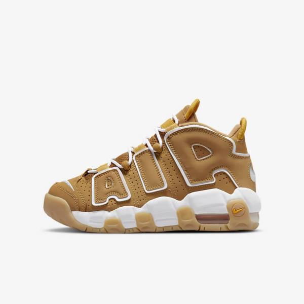 Trampki Dziecięce Nike Air More Uptempo Older Brązowe Głęboka Brązowe Białe | NK801GJO