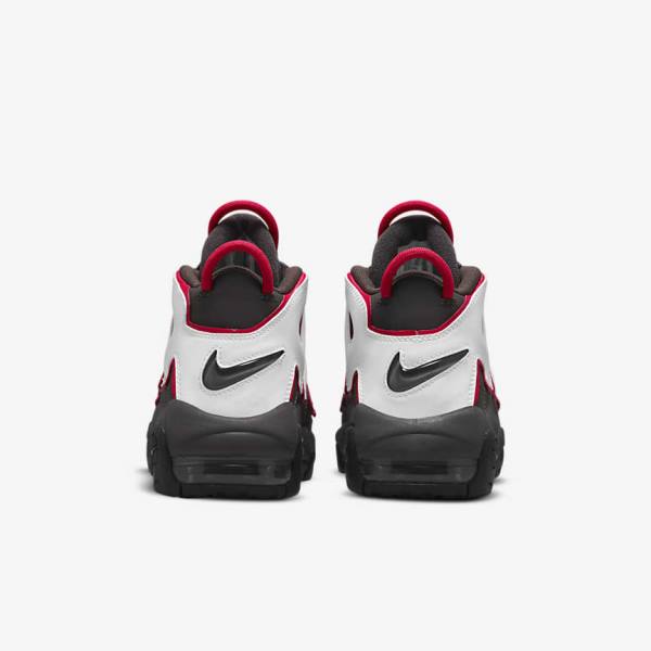 Trampki Dziecięce Nike Air More Uptempo Older Szare Czarne Czerwone Białe | NK914NGD