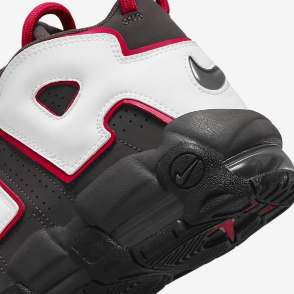 Trampki Dziecięce Nike Air More Uptempo Older Szare Czarne Czerwone Białe | NK914NGD