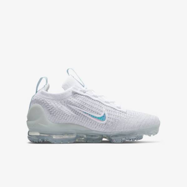 Trampki Dziecięce Nike Air VaporMax 2021 FK Older Białe | NK049BDP