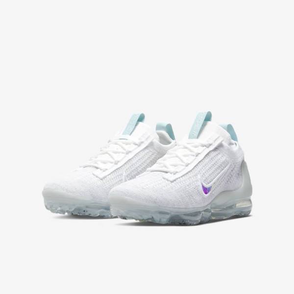 Trampki Dziecięce Nike Air VaporMax 2021 FK Older Białe | NK049BDP