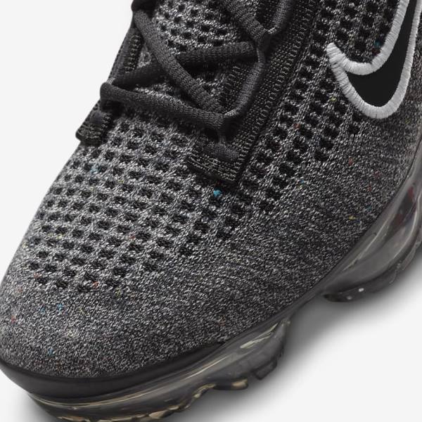 Trampki Dziecięce Nike Air VaporMax 2021 FK Older Czarne Białe Ciemny Szare Czarne | NK148NCS