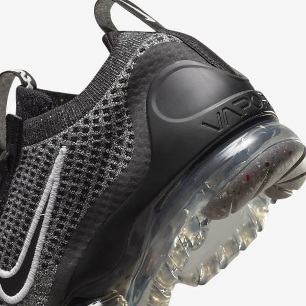 Trampki Dziecięce Nike Air VaporMax 2021 FK Older Czarne Białe Ciemny Szare Czarne | NK148NCS