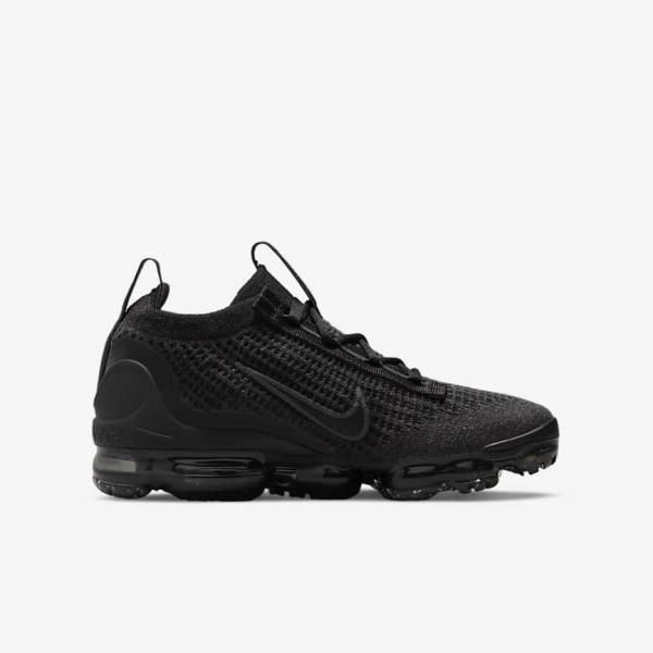 Trampki Dziecięce Nike Air VaporMax 2021 FK Older Czarne Ciemny Szare | NK752OLV