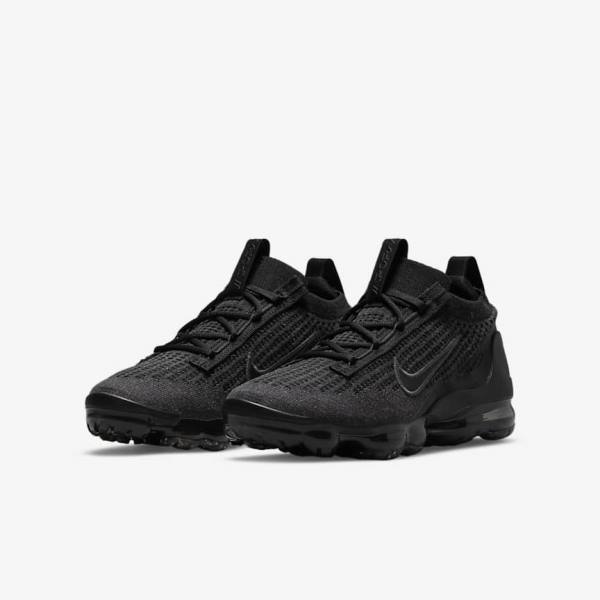 Trampki Dziecięce Nike Air VaporMax 2021 FK Older Czarne Ciemny Szare | NK752OLV