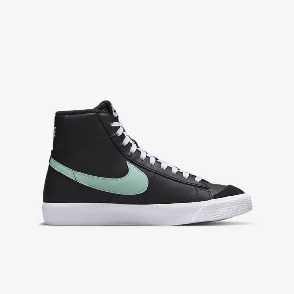 Trampki Dziecięce Nike Blazer Mid 77 Older Czarne Białe Mięta | NK204LNI