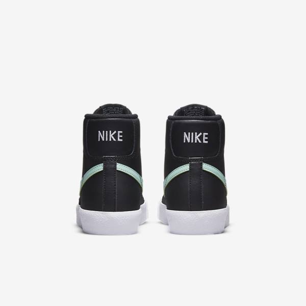 Trampki Dziecięce Nike Blazer Mid 77 Older Czarne Białe Mięta | NK204LNI