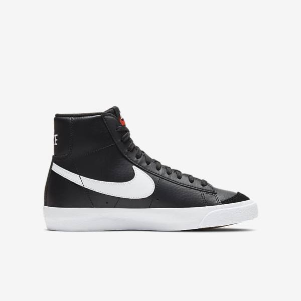 Trampki Dziecięce Nike Blazer Mid 77 Older Czarne Białe Pomarańczowe | NK769HUL