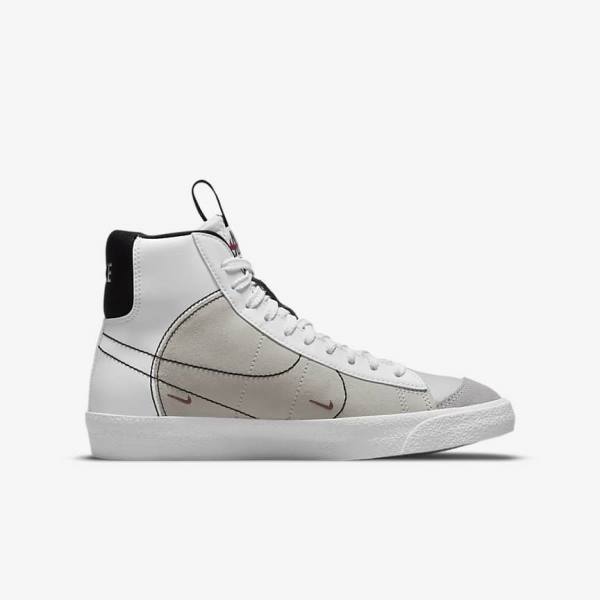 Trampki Dziecięce Nike Blazer Mid 77 SE Dance Older Białe Czarne Białe Bordowe | NK563VZC