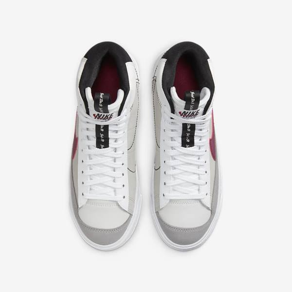 Trampki Dziecięce Nike Blazer Mid 77 SE Dance Older Białe Czarne Białe Bordowe | NK563VZC