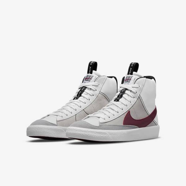 Trampki Dziecięce Nike Blazer Mid 77 SE Dance Older Białe Czarne Białe Bordowe | NK563VZC