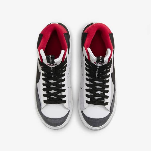 Trampki Dziecięce Nike Blazer Mid 77 SE Dance Older Białe Czerwone Głęboka Szare Czarne | NK723EWG