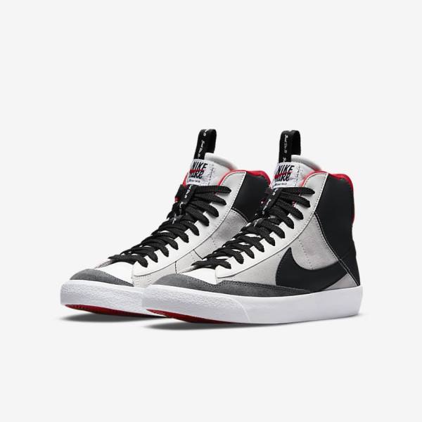 Trampki Dziecięce Nike Blazer Mid 77 SE Dance Older Białe Czerwone Głęboka Szare Czarne | NK723EWG