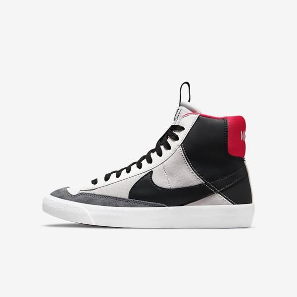 Trampki Dziecięce Nike Blazer Mid 77 SE Dance Older Białe Czerwone Głęboka Szare Czarne | NK723EWG