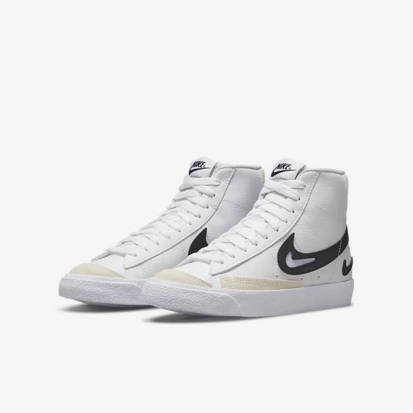 Trampki Dziecięce Nike Blazer Older Białe Czarne | NK857OAZ