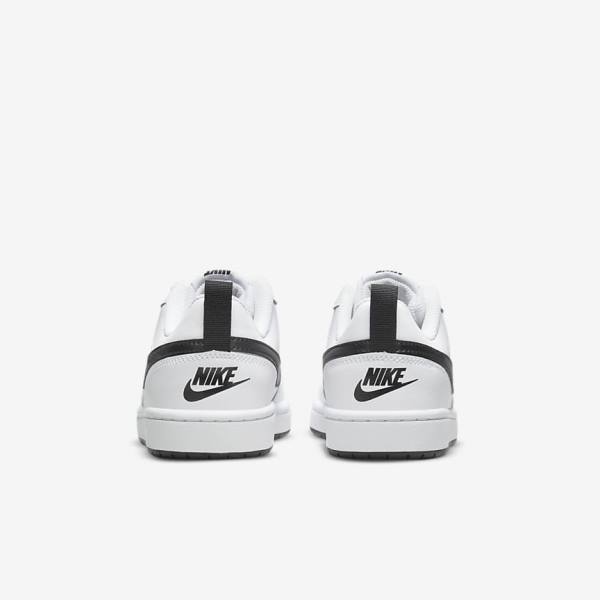 Trampki Dziecięce Nike Court Borough Low 2 Older Białe Czarne | NK563SBY