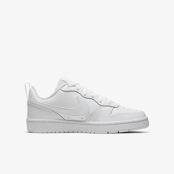 Trampki Dziecięce Nike Court Borough Low 2 Older Białe | NK857ZPN