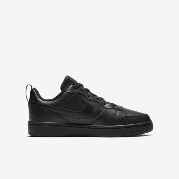 Trampki Dziecięce Nike Court Borough Low 2 Older Czarne | NK925CFJ