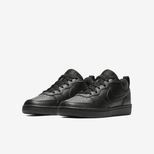 Trampki Dziecięce Nike Court Borough Low 2 Older Czarne | NK925CFJ