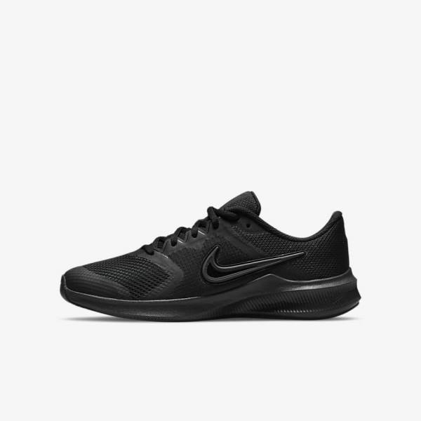 Trampki Dziecięce Nike Downshifter 11 Older Szosowe Czarne Ciemny Szare | NK618SGH