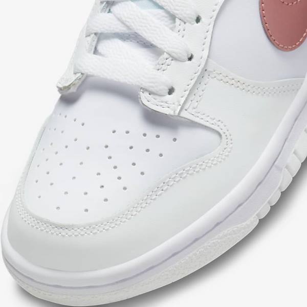 Trampki Dziecięce Nike Dunk Low Older Białe Metal Czerwone Brązowe | NK256BJF