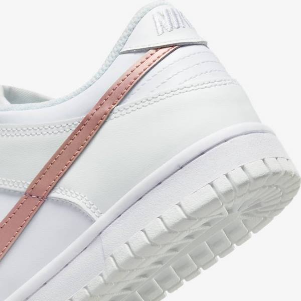 Trampki Dziecięce Nike Dunk Low Older Białe Metal Czerwone Brązowe | NK256BJF