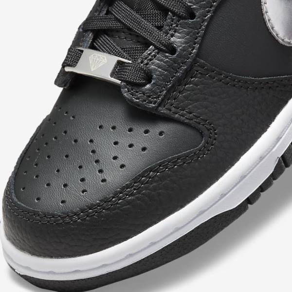 Trampki Dziecięce Nike Dunk Low Older Czarne Szare Białe | NK810LVA