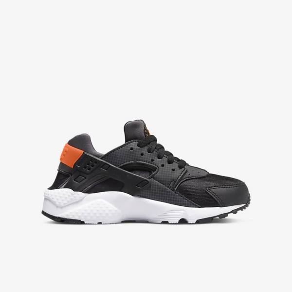 Trampki Dziecięce Nike Huarache Run Older Czarne Pomarańczowe Szare Białe | NK287JVZ