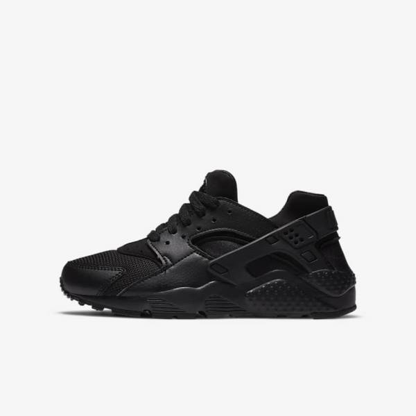 Trampki Dziecięce Nike Huarache Run Older Czarne | NK421RCT