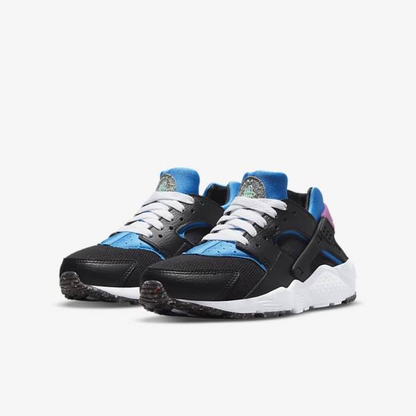 Trampki Dziecięce Nike Huarache Run Older Czarne Głęboka Niebieskie Różowe Mięta | NK601WSC