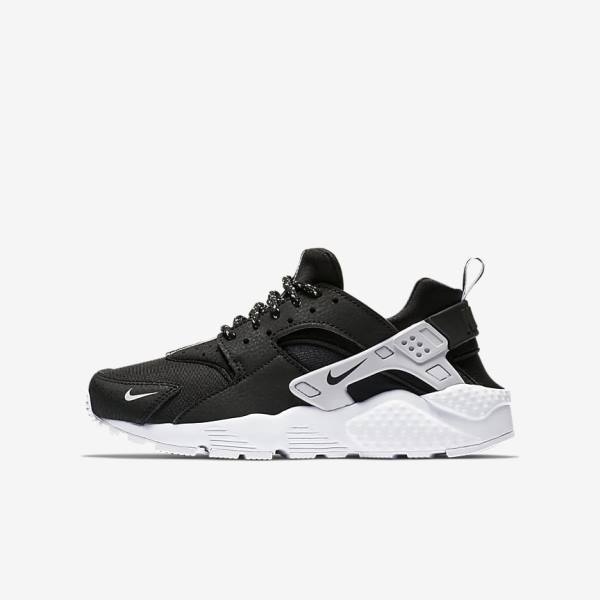 Trampki Dziecięce Nike Huarache SE Older Czarne Białe | NK037XFB