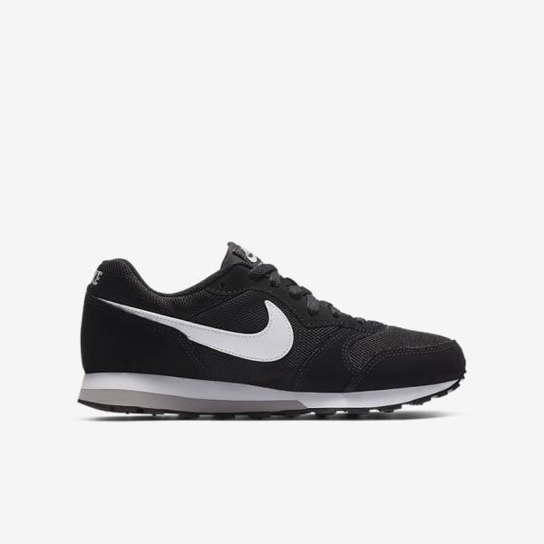 Trampki Dziecięce Nike MD Runner 2 Older Czarne Szare Białe | NK096FGM