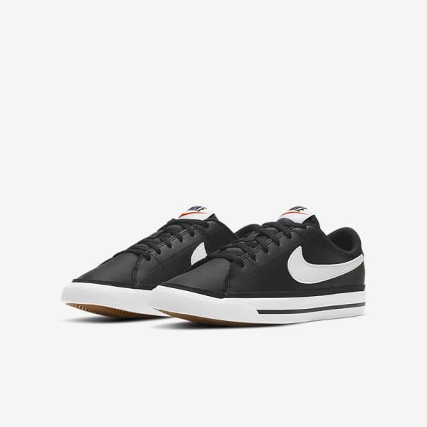 Trampki Dziecięce Nike NikeCourt Legacy Older Czarne Głęboka Brązowe Białe | NK034BJS