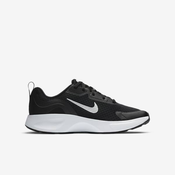 Trampki Dziecięce Nike WearAllDay Older Czarne Białe | NK479SCO