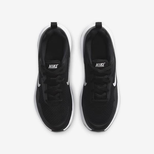 Trampki Dziecięce Nike WearAllDay Older Czarne Białe | NK479SCO