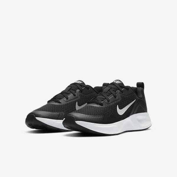 Trampki Dziecięce Nike WearAllDay Older Czarne Białe | NK479SCO