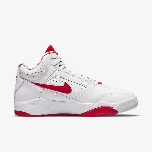 Trampki Męskie Nike Air Flight Lite Mid Białe Czerwone | NK701XSQ