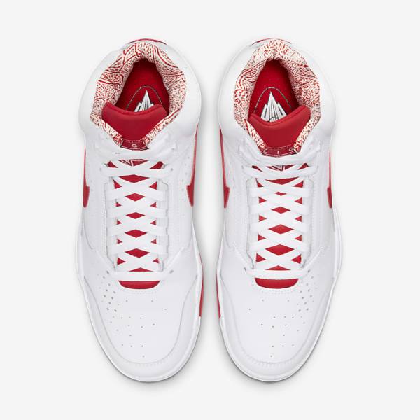 Trampki Męskie Nike Air Flight Lite Mid Białe Czerwone | NK701XSQ