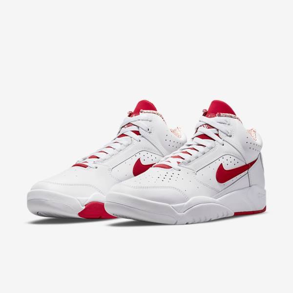 Trampki Męskie Nike Air Flight Lite Mid Białe Czerwone | NK701XSQ